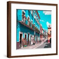 ¡Viva Mexico! Square Collection - Turquoise Street in Guanajuato-Philippe Hugonnard-Framed Photographic Print