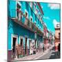 ¡Viva Mexico! Square Collection - Turquoise Street in Guanajuato-Philippe Hugonnard-Mounted Photographic Print