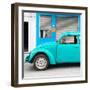 ¡Viva Mexico! Square Collection - Turquoise VW Beetle and Blue Facade-Philippe Hugonnard-Framed Photographic Print