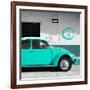 ¡Viva Mexico! Square Collection - Turquoise VW Beetle Car & Peace Symbol-Philippe Hugonnard-Framed Photographic Print