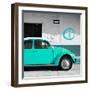 ¡Viva Mexico! Square Collection - Turquoise VW Beetle Car & Peace Symbol-Philippe Hugonnard-Framed Photographic Print