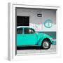 ¡Viva Mexico! Square Collection - Turquoise VW Beetle Car & Peace Symbol-Philippe Hugonnard-Framed Photographic Print