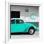 ¡Viva Mexico! Square Collection - Turquoise VW Beetle Car & Peace Symbol-Philippe Hugonnard-Framed Photographic Print