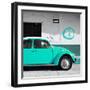 ¡Viva Mexico! Square Collection - Turquoise VW Beetle Car & Peace Symbol-Philippe Hugonnard-Framed Premium Photographic Print