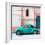 ¡Viva Mexico! Square Collection - Turquoise VW Beetle in San Cristobal-Philippe Hugonnard-Framed Photographic Print