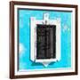 ¡Viva Mexico! Square Collection - Turquoise Wall & Black Window-Philippe Hugonnard-Framed Photographic Print