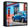 ¡Viva Mexico! Square Collection - VW Beetle and Blue Wall-Philippe Hugonnard-Framed Stretched Canvas