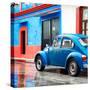 ¡Viva Mexico! Square Collection - VW Beetle and Blue Wall-Philippe Hugonnard-Stretched Canvas