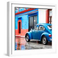 ¡Viva Mexico! Square Collection - VW Beetle and Blue Wall-Philippe Hugonnard-Framed Photographic Print