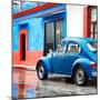 ¡Viva Mexico! Square Collection - VW Beetle and Blue Wall-Philippe Hugonnard-Mounted Photographic Print