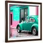 ¡Viva Mexico! Square Collection - VW Beetle and Coral Green Wall II-Philippe Hugonnard-Framed Photographic Print