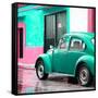 ¡Viva Mexico! Square Collection - VW Beetle and Coral Green Wall II-Philippe Hugonnard-Framed Stretched Canvas