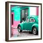 ¡Viva Mexico! Square Collection - VW Beetle and Coral Green Wall II-Philippe Hugonnard-Framed Photographic Print