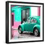 ¡Viva Mexico! Square Collection - VW Beetle and Coral Green Wall II-Philippe Hugonnard-Framed Photographic Print