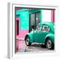 ¡Viva Mexico! Square Collection - VW Beetle and Coral Green Wall II-Philippe Hugonnard-Framed Photographic Print