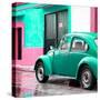 ¡Viva Mexico! Square Collection - VW Beetle and Coral Green Wall II-Philippe Hugonnard-Stretched Canvas