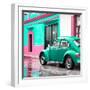 ¡Viva Mexico! Square Collection - VW Beetle and Coral Green Wall-Philippe Hugonnard-Framed Photographic Print