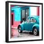 ¡Viva Mexico! Square Collection - VW Beetle and Light Blue Wall II-Philippe Hugonnard-Framed Photographic Print