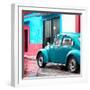 ¡Viva Mexico! Square Collection - VW Beetle and Light Blue Wall II-Philippe Hugonnard-Framed Photographic Print