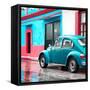 ¡Viva Mexico! Square Collection - VW Beetle and Light Blue Wall-Philippe Hugonnard-Framed Stretched Canvas