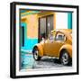 ¡Viva Mexico! Square Collection - VW Beetle and Orange Wall II-Philippe Hugonnard-Framed Photographic Print