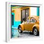 ¡Viva Mexico! Square Collection - VW Beetle and Orange Wall II-Philippe Hugonnard-Framed Photographic Print