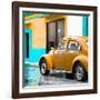 ¡Viva Mexico! Square Collection - VW Beetle and Orange Wall II-Philippe Hugonnard-Framed Photographic Print