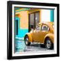 ¡Viva Mexico! Square Collection - VW Beetle and Orange Wall II-Philippe Hugonnard-Framed Photographic Print