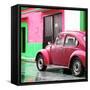 ¡Viva Mexico! Square Collection - VW Beetle and Pink Wall II-Philippe Hugonnard-Framed Stretched Canvas