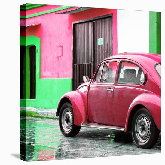 ¡Viva Mexico! Square Collection - VW Beetle and Pink Wall II-Philippe Hugonnard-Stretched Canvas