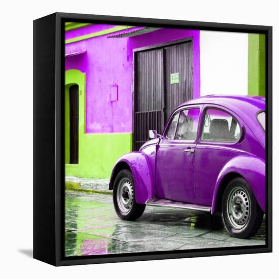 ¡Viva Mexico! Square Collection - VW Beetle and Purple Wall II-Philippe Hugonnard-Framed Stretched Canvas