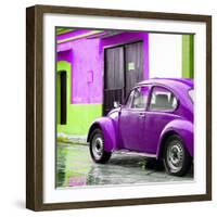 ¡Viva Mexico! Square Collection - VW Beetle and Purple Wall II-Philippe Hugonnard-Framed Photographic Print