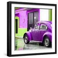 ¡Viva Mexico! Square Collection - VW Beetle and Purple Wall II-Philippe Hugonnard-Framed Photographic Print