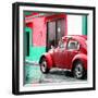 ¡Viva Mexico! Square Collection - VW Beetle and Red Wall II-Philippe Hugonnard-Framed Photographic Print