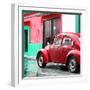 ¡Viva Mexico! Square Collection - VW Beetle and Red Wall II-Philippe Hugonnard-Framed Photographic Print