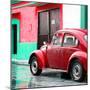 ¡Viva Mexico! Square Collection - VW Beetle and Red Wall II-Philippe Hugonnard-Mounted Photographic Print