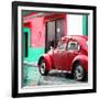 ¡Viva Mexico! Square Collection - VW Beetle and Red Wall II-Philippe Hugonnard-Framed Photographic Print