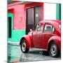 ¡Viva Mexico! Square Collection - VW Beetle and Red Wall II-Philippe Hugonnard-Mounted Photographic Print