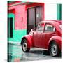 ¡Viva Mexico! Square Collection - VW Beetle and Red Wall II-Philippe Hugonnard-Stretched Canvas