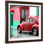 ¡Viva Mexico! Square Collection - VW Beetle and Red Wall II-Philippe Hugonnard-Framed Photographic Print