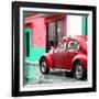 ¡Viva Mexico! Square Collection - VW Beetle and Red Wall II-Philippe Hugonnard-Framed Photographic Print