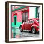 ¡Viva Mexico! Square Collection - VW Beetle and Red Wall-Philippe Hugonnard-Framed Photographic Print