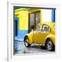 ¡Viva Mexico! Square Collection - VW Beetle and Yellow Wall II-Philippe Hugonnard-Framed Photographic Print