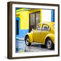 ¡Viva Mexico! Square Collection - VW Beetle and Yellow Wall II-Philippe Hugonnard-Framed Photographic Print