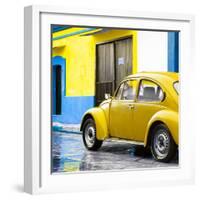 ¡Viva Mexico! Square Collection - VW Beetle and Yellow Wall II-Philippe Hugonnard-Framed Photographic Print