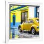 ¡Viva Mexico! Square Collection - VW Beetle and Yellow Wall-Philippe Hugonnard-Framed Photographic Print