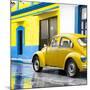 ¡Viva Mexico! Square Collection - VW Beetle and Yellow Wall-Philippe Hugonnard-Mounted Photographic Print