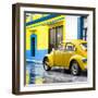¡Viva Mexico! Square Collection - VW Beetle and Yellow Wall-Philippe Hugonnard-Framed Photographic Print