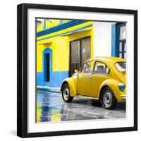 ¡Viva Mexico! Square Collection - VW Beetle and Yellow Wall-Philippe Hugonnard-Framed Photographic Print