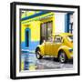 ¡Viva Mexico! Square Collection - VW Beetle and Yellow Wall-Philippe Hugonnard-Framed Photographic Print